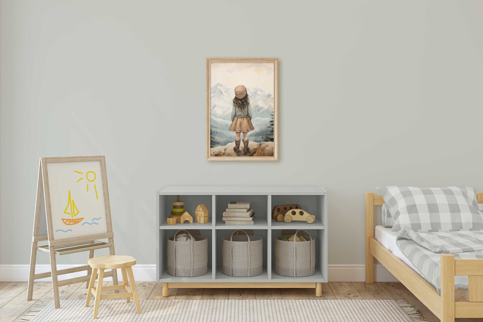 Adventure Nursery Decor, Girl's Room Wall Art, Mountain Print - WildfieldPrints