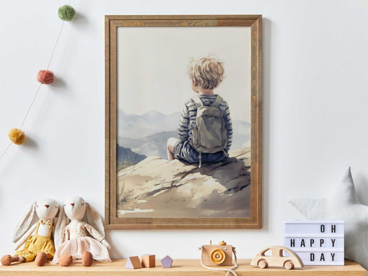 Adventure Nursery Decor, Mountain Art for Boys, Nature Wall Decor - WildfieldPrints