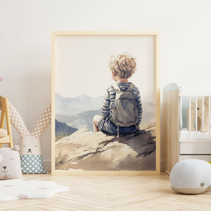 Adventure Nursery Decor, Mountain Art for Boys, Nature Wall Decor - WildfieldPrints