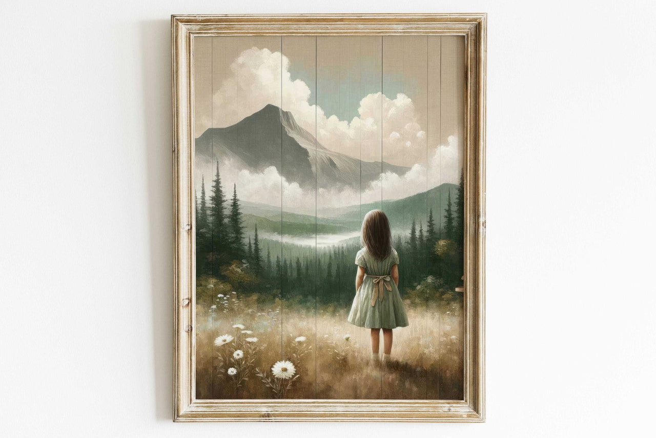 Mountain Art Print – Nature Girls Room Wall Decor