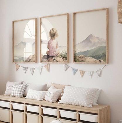 Adventure Nursery Decor, Mountain Baby Room, Hiking Wall Art - WildfieldPrints