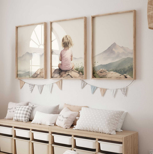 Adventure Nursery Decor, Mountain Baby Room, Hiking Wall Art - WildfieldPrints
