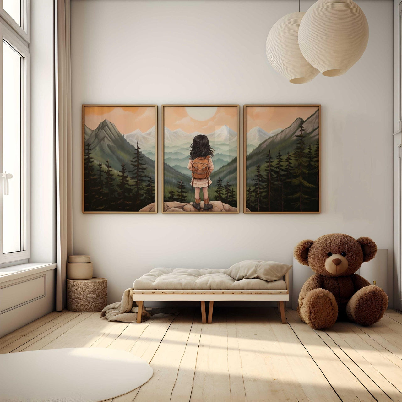 Mountain Wall Art – Adventure Nursery Print • Set of 3