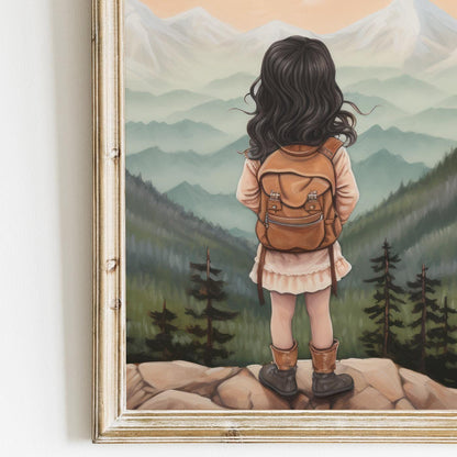 Adventure Nursery Decor, Mountain Wall Art, Toddler Girl Room Style - WildfieldPrints