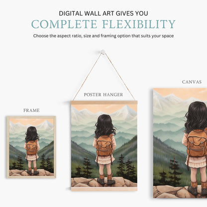 Adventure Nursery Decor, Mountain Wall Art, Toddler Girl Room Style - WildfieldPrints