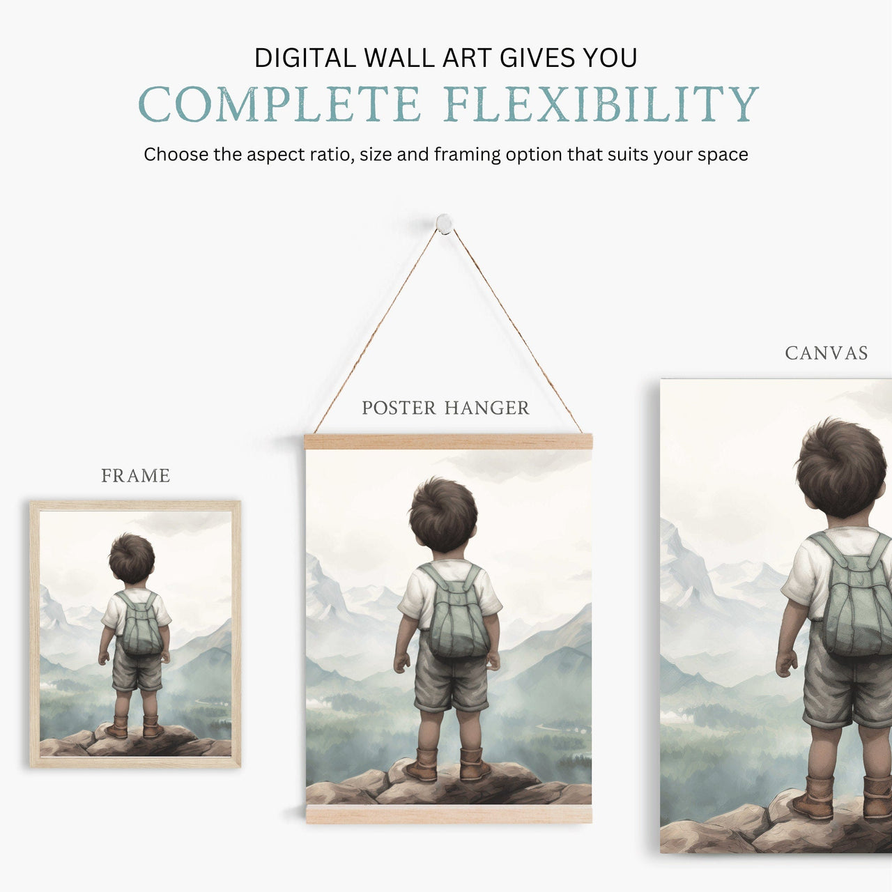 Adventure Wall Art – Nature Boys Room Decor • Set of 3
