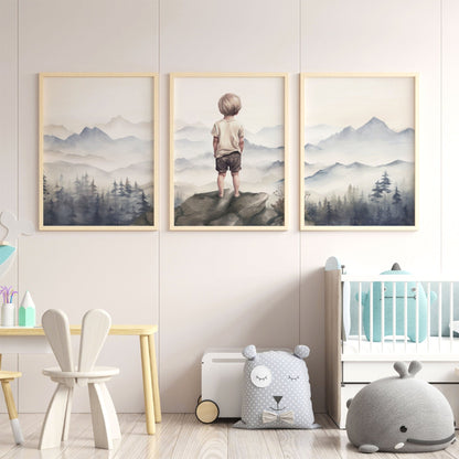 Adventure Nursery Decor, Nature - Themed Wall Art, Mountain Kid's Room - WildfieldPrints