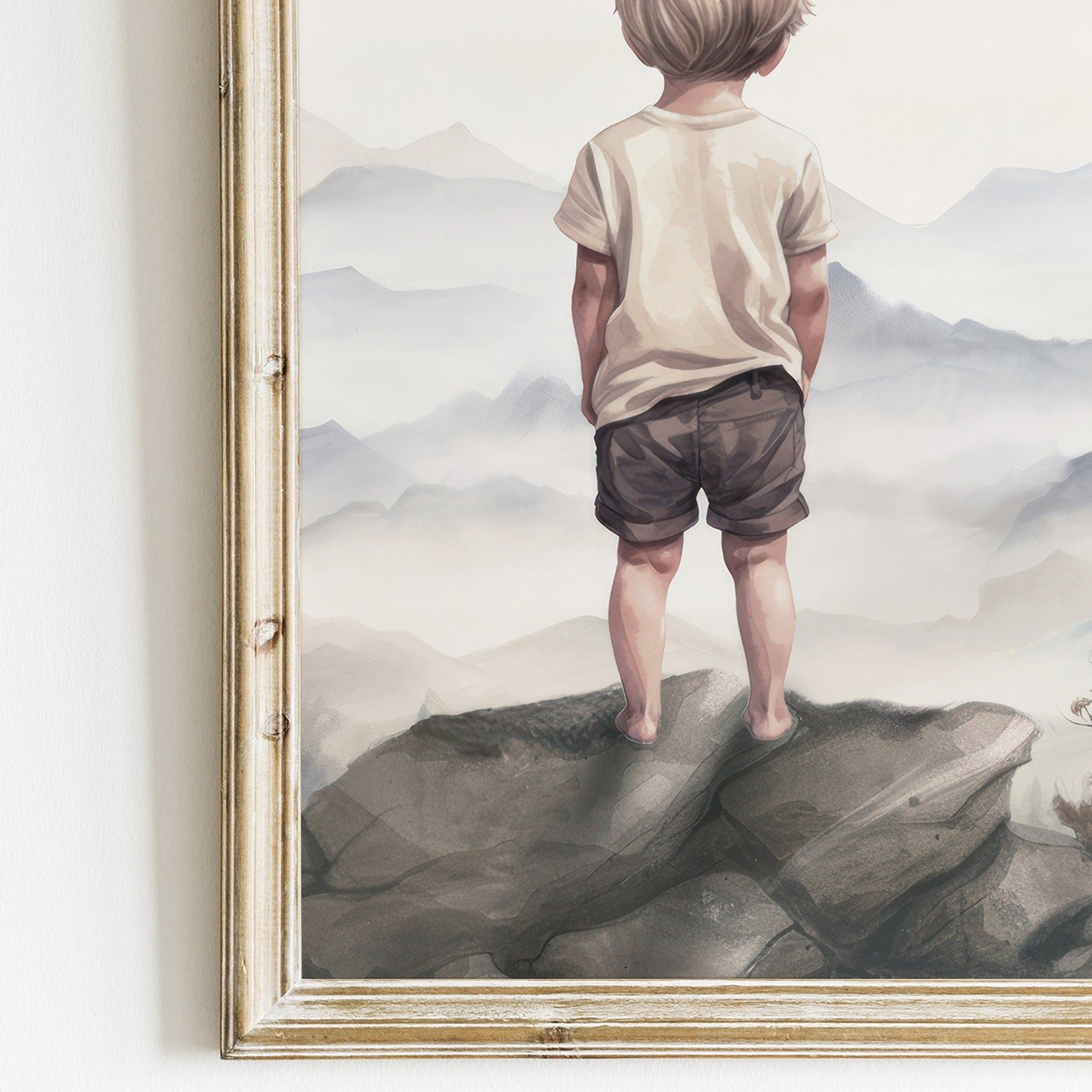 Mountain Wall Art – Nature Boys Room Decor • Set of 3