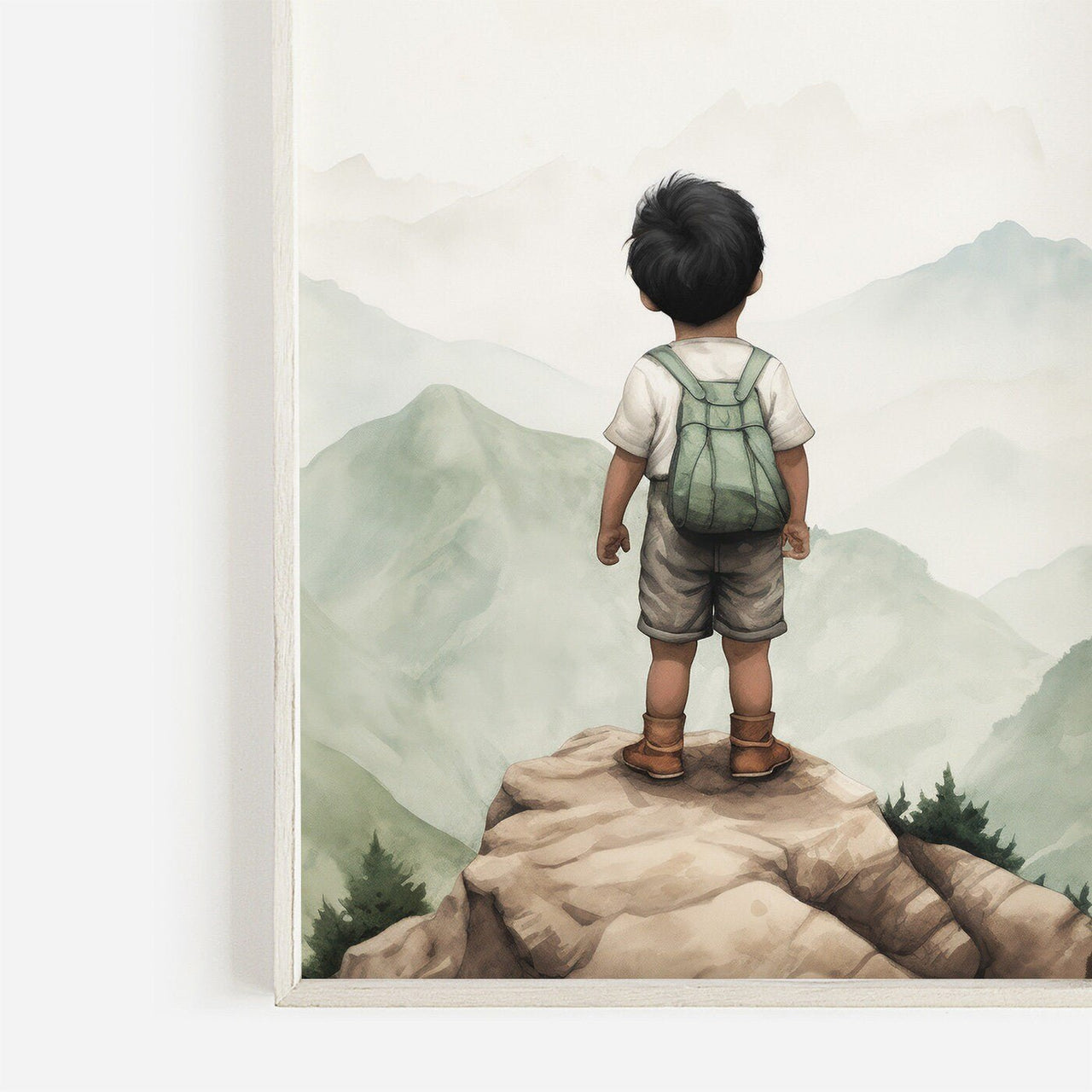 Black - Haired Boy Wall Art – Adventure Kids Room Decor