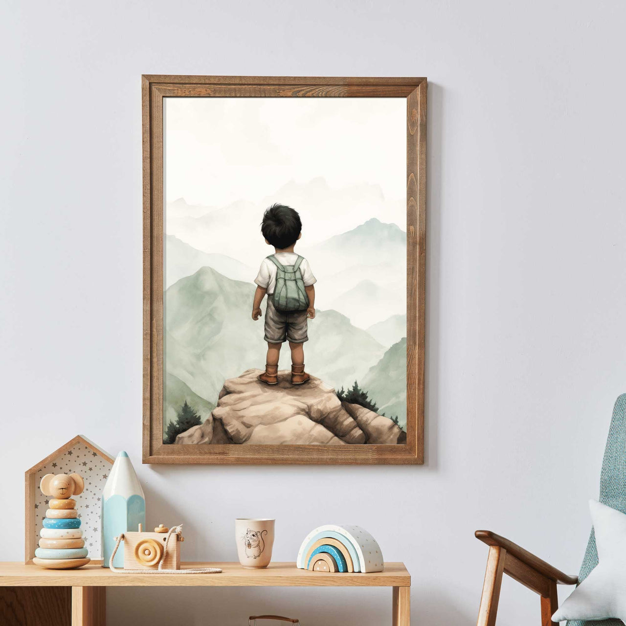 Black - Haired Boy Wall Art – Adventure Kids Room Decor