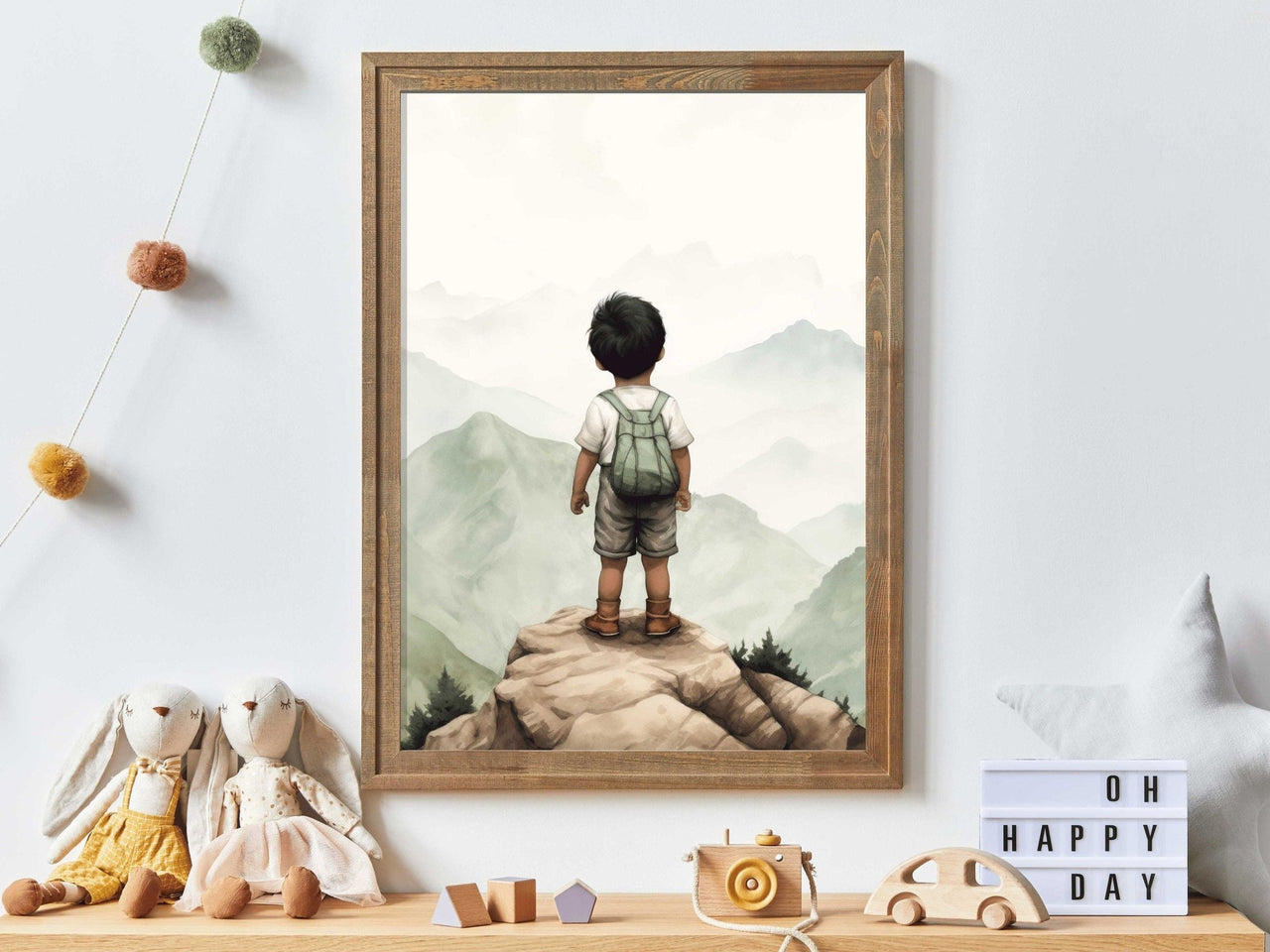 Black - Haired Boy Wall Art – Adventure Kids Room Decor