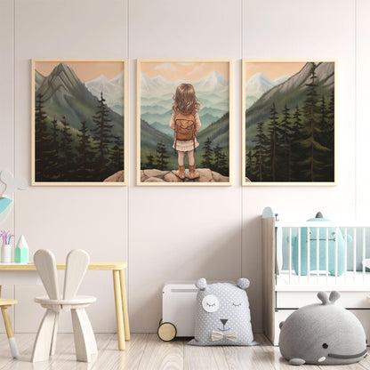 Adventure Nursery Prints, Mountain Wall Decor, Toddler Room Art - WildfieldPrints