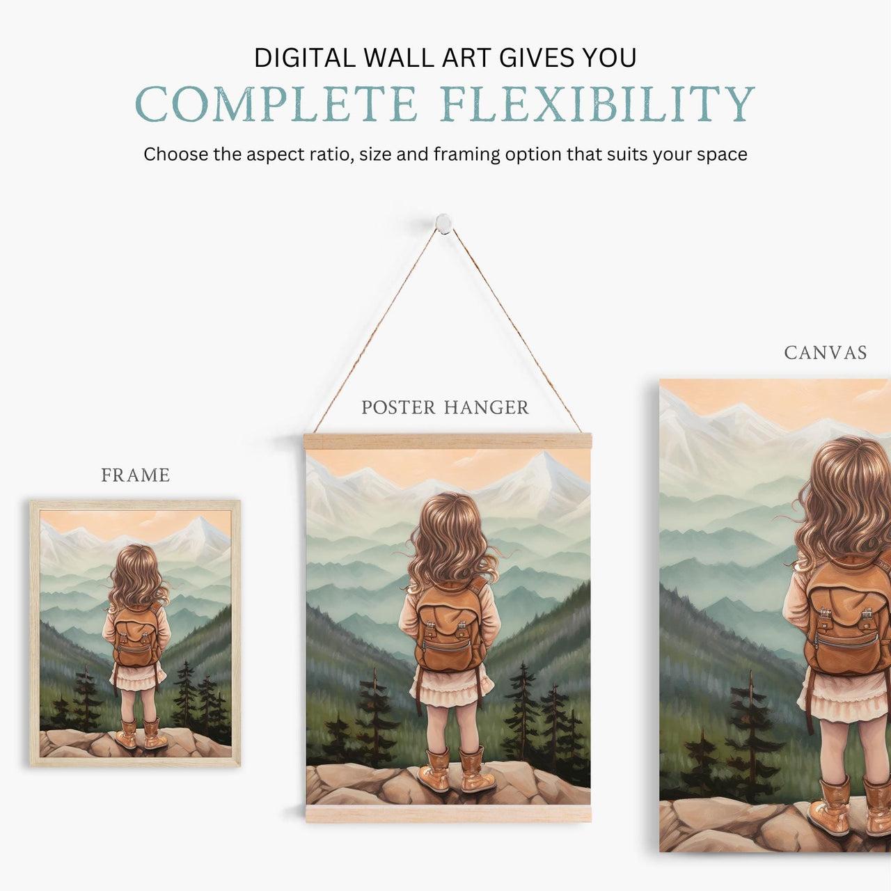 Mountain Wall Art – Adventure Toddler Room Print • Set of 3