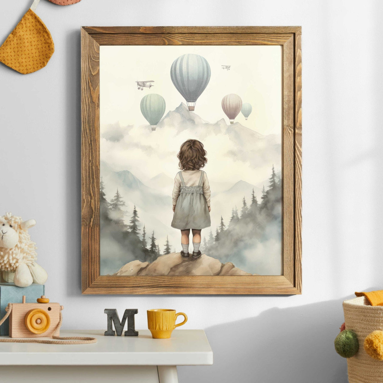 Hot Air Balloon Wall Art – Adventure Girls Room Print