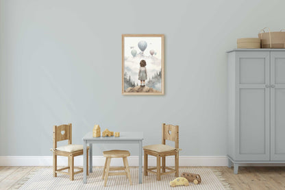 Adventure Nursery Wall Art, Vintage Girls Room Decor, Hot Air Balloons - WildfieldPrints