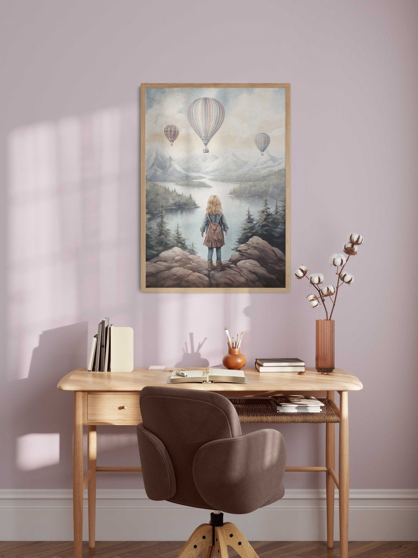 Adventure Nursery Wall Art, Vintage Girls Room Decor, Hot Air Balloons - WildfieldPrints