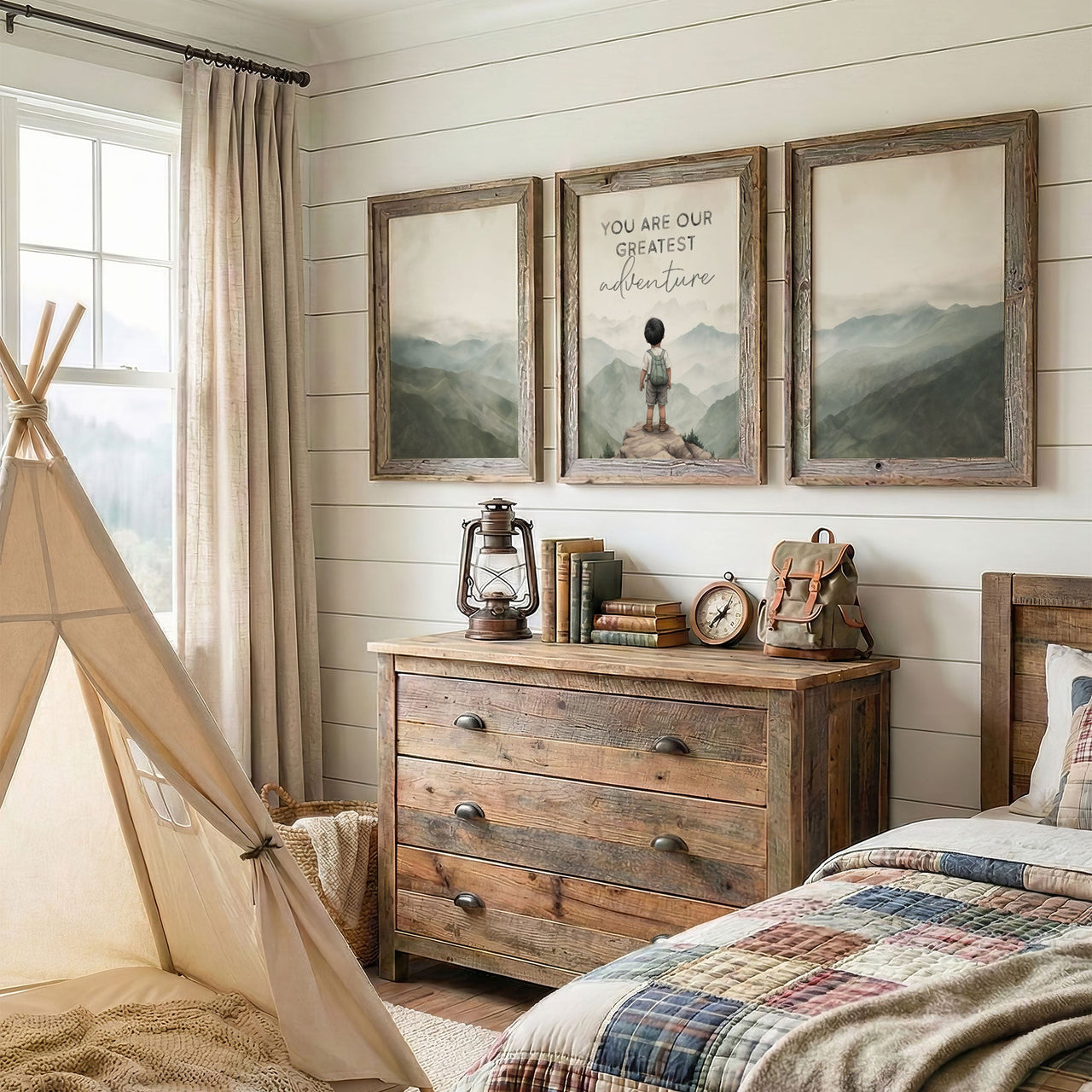 Adventure Print – Camping Boys Room Wall Art • Set of 3