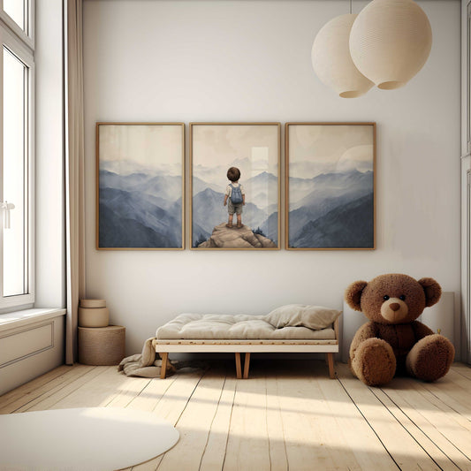 Explorer's Dream Wall Art – Nature Boys Room Decor • Set of 3