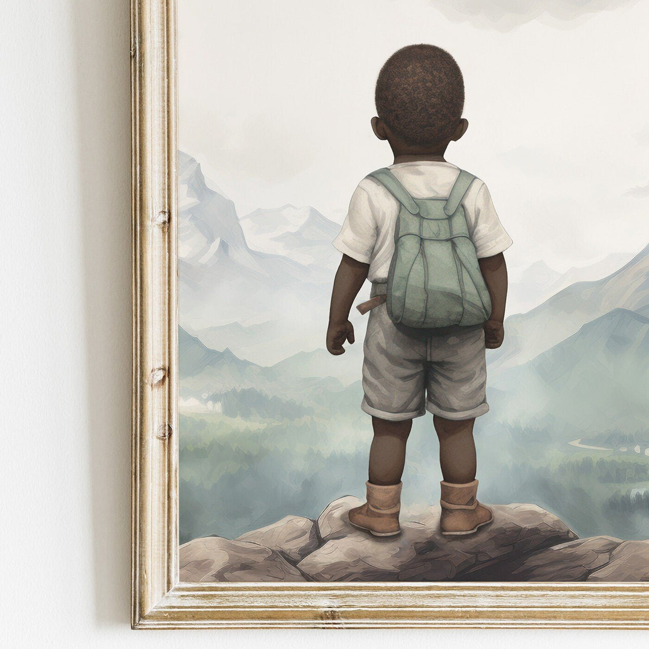 Afro - American Boy Wall Art – Adventure Nursery Print • Set of 3
