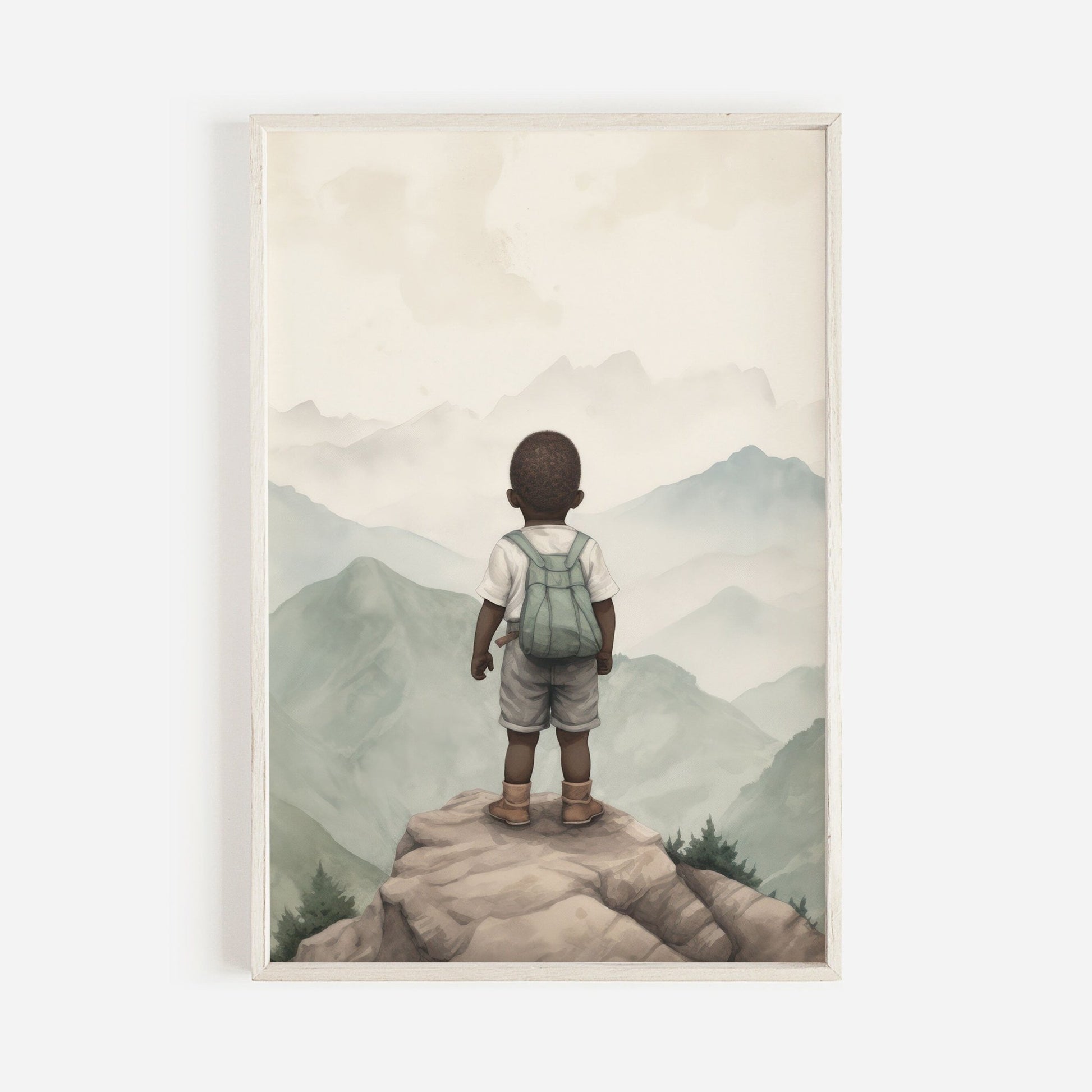 Adventure Toddler Decor, Black Kid Art, African American Nursery, Rustic Room Decor - WildfieldPrints