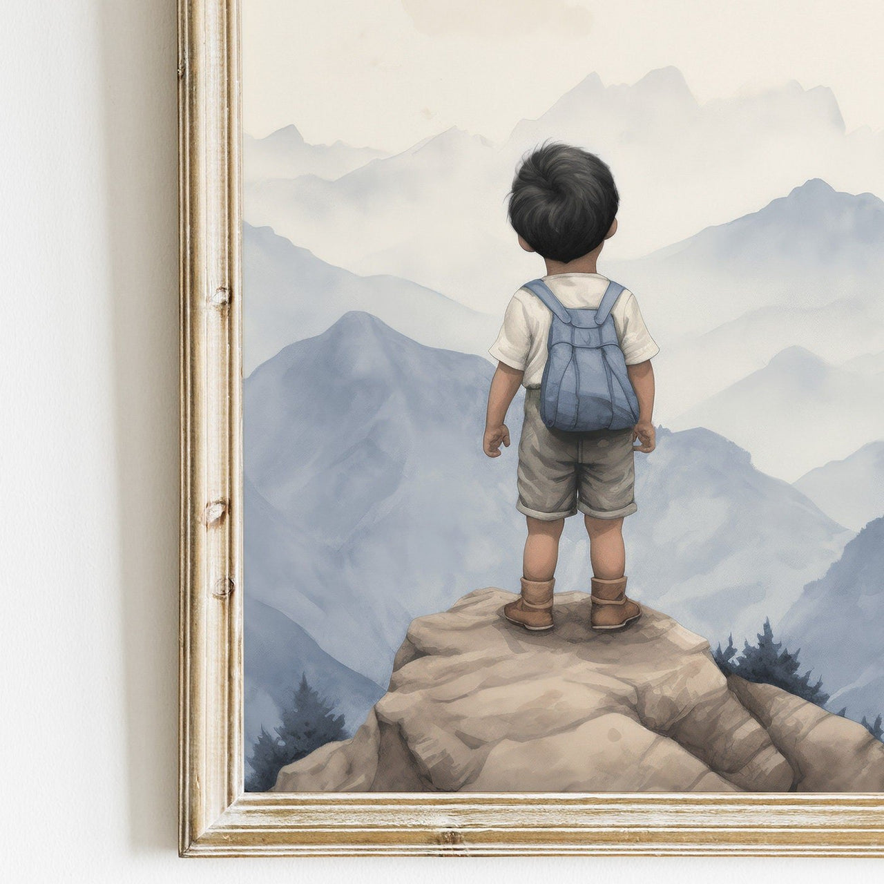 Blue Mountains Wall Art – Nature Boys Room Print • Set of 3