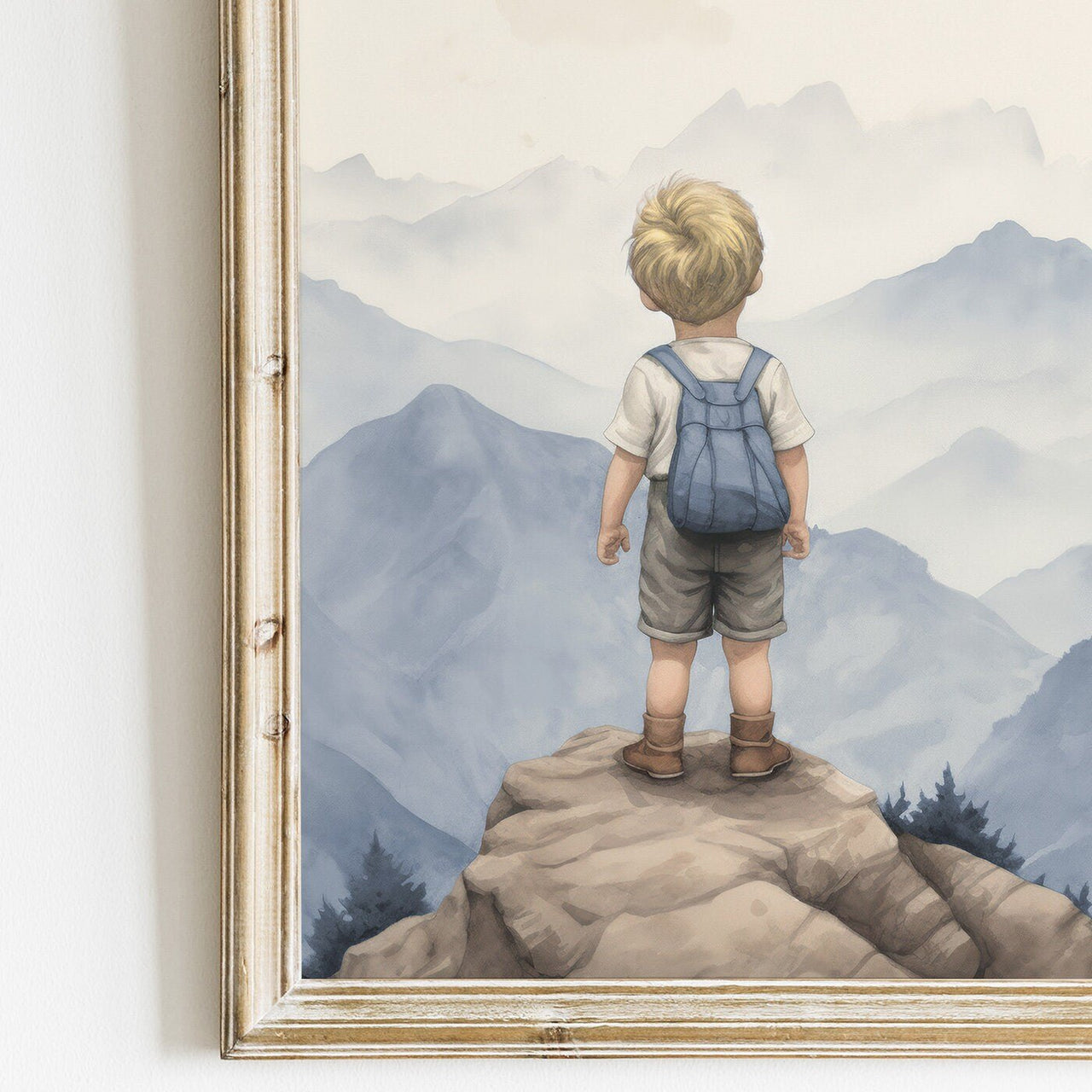 Blue Mountains Wall Art – Nature Boys Room Print • Set of 3