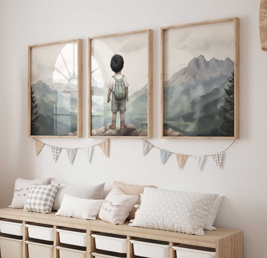 Adventure Toddler Decor, Boy's Nursery Wall Art, Nature - Themed Decor - WildfieldPrints
