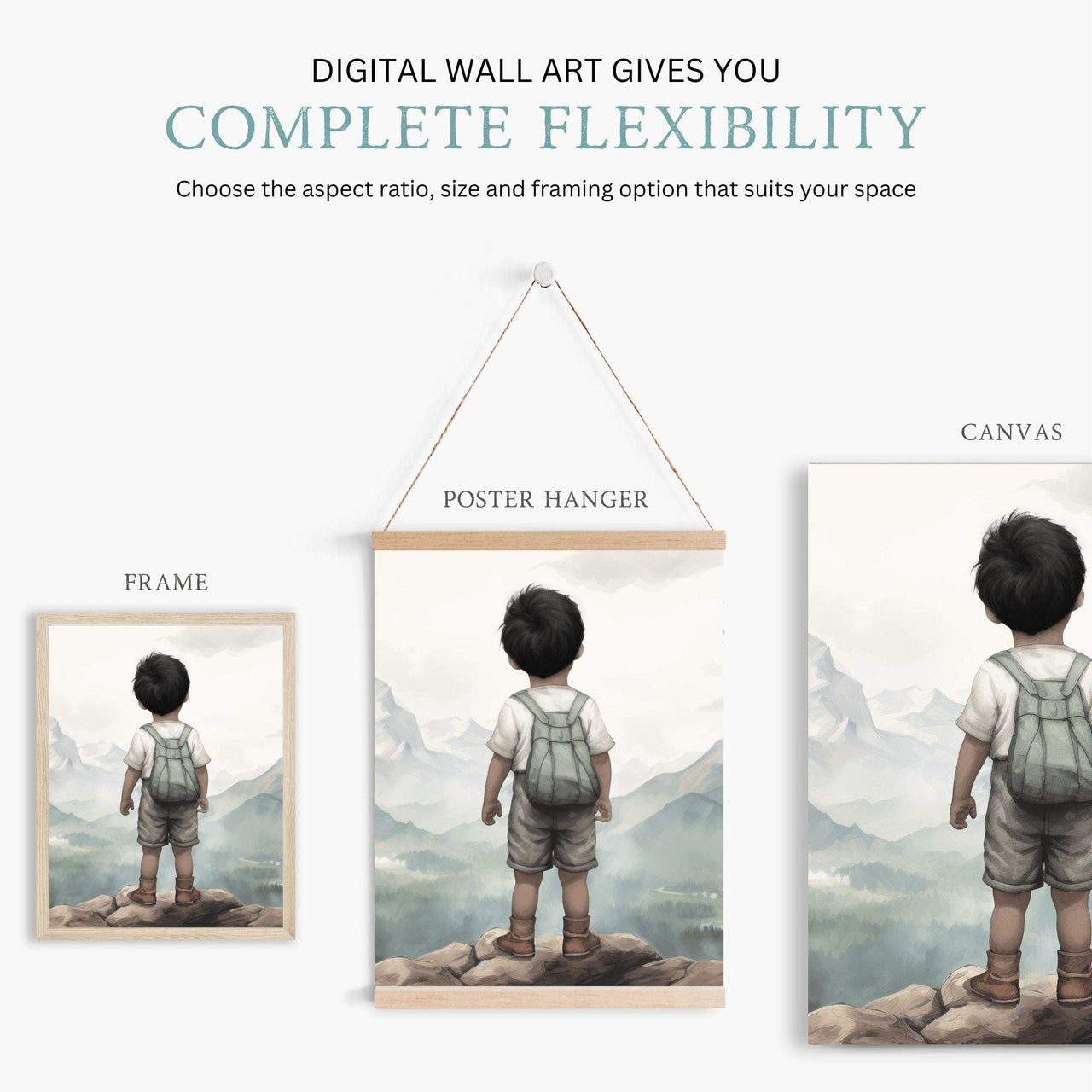 Adventure Wall Art – Nature Boys Room Decor • Set of 3