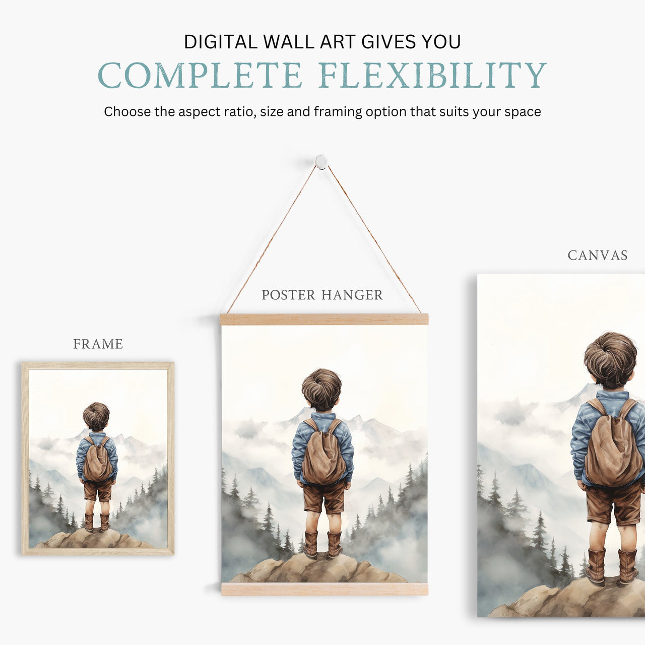 Mountain Wall Art – Adventure Boys Room Decor