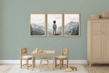 Adventure Toddler Decor, Mountain Nursery Art, Outdoors Themed Room - WildfieldPrints
