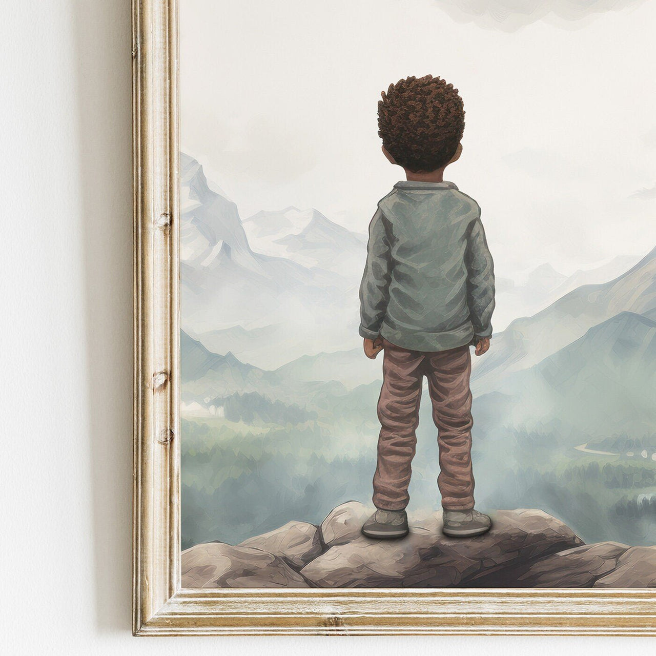 Green Mountains Wall Art – Adventure Boys Room Print • Set of 3