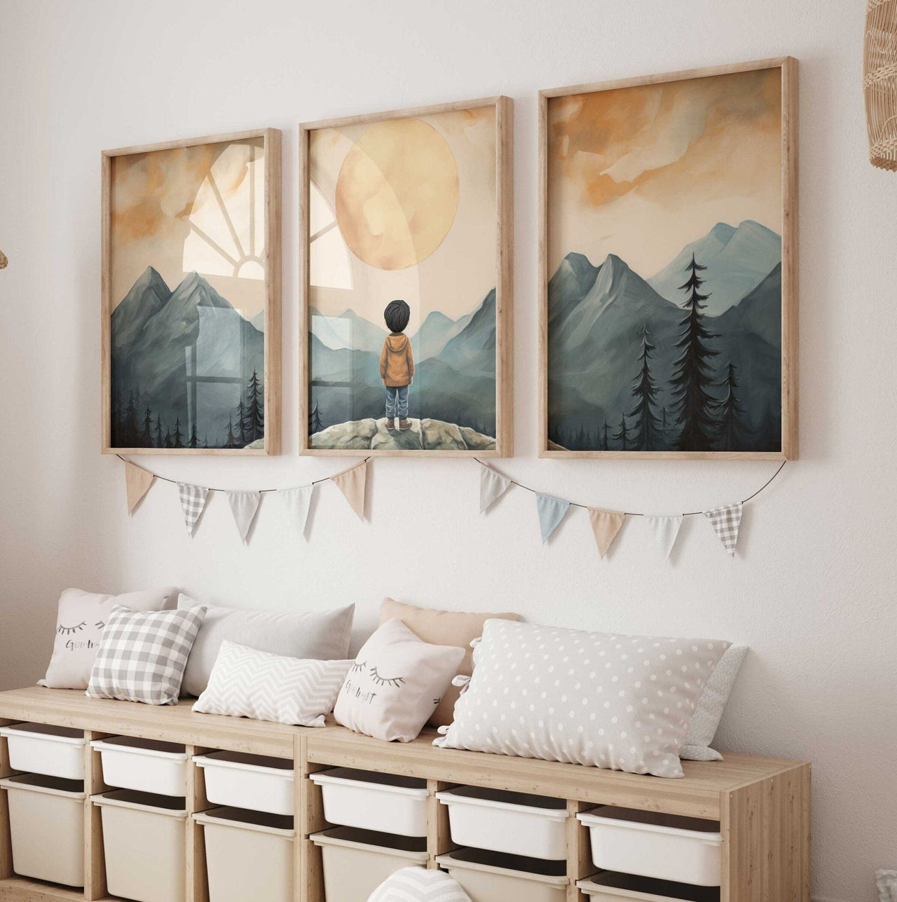 Little Adventurer Wall Art – Outdoor Boys Room Print • Set of 3
