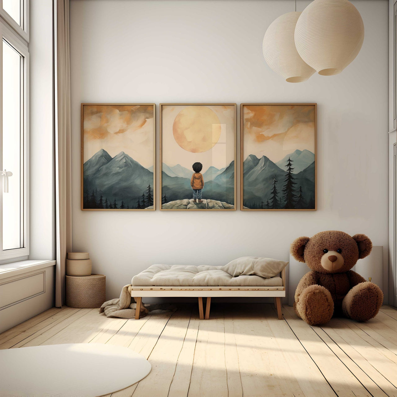 Little Adventurer Wall Art – Outdoor Boys Room Print • Set of 3