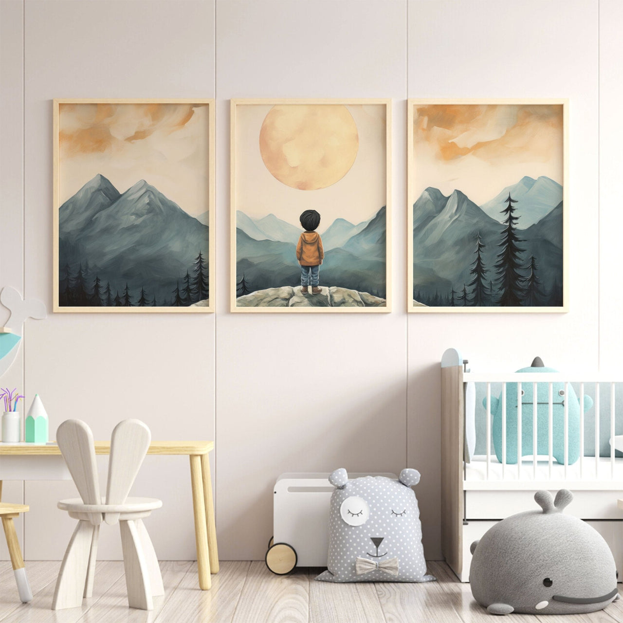 Little Adventurer Wall Art – Outdoor Boys Room Print • Set of 3