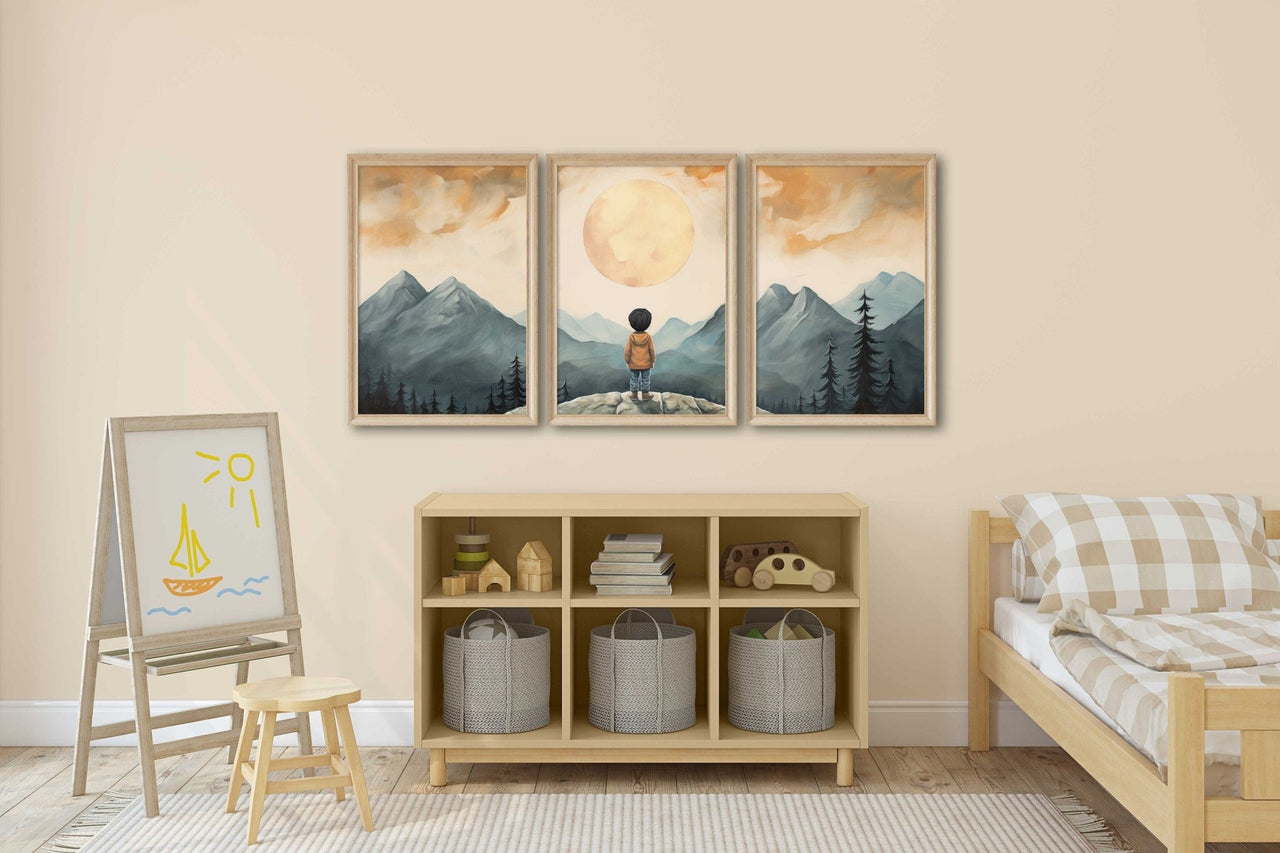Little Adventurer Wall Art – Outdoor Boys Room Print • Set of 3