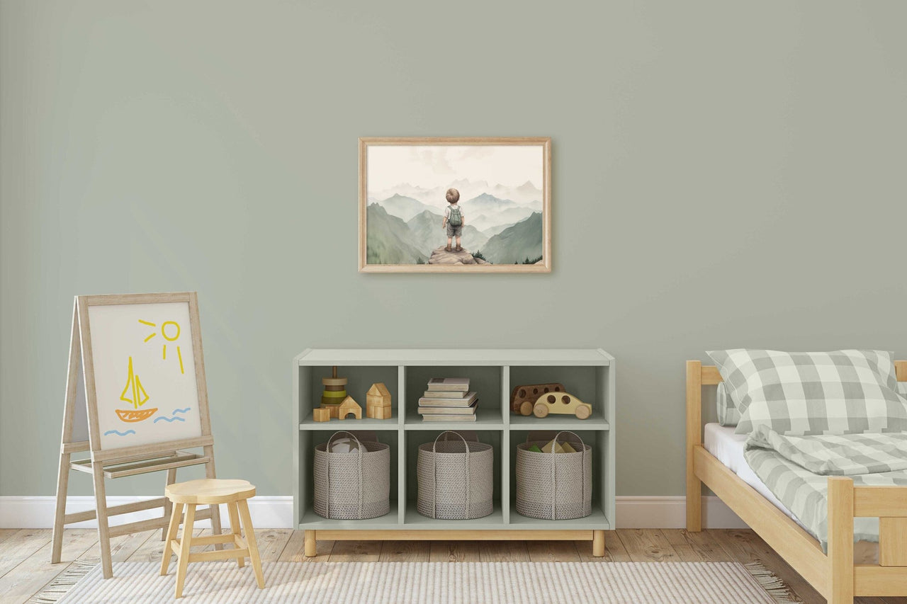 Little Backpack Adventurer Wall Art – Boys Room Adventure Print
