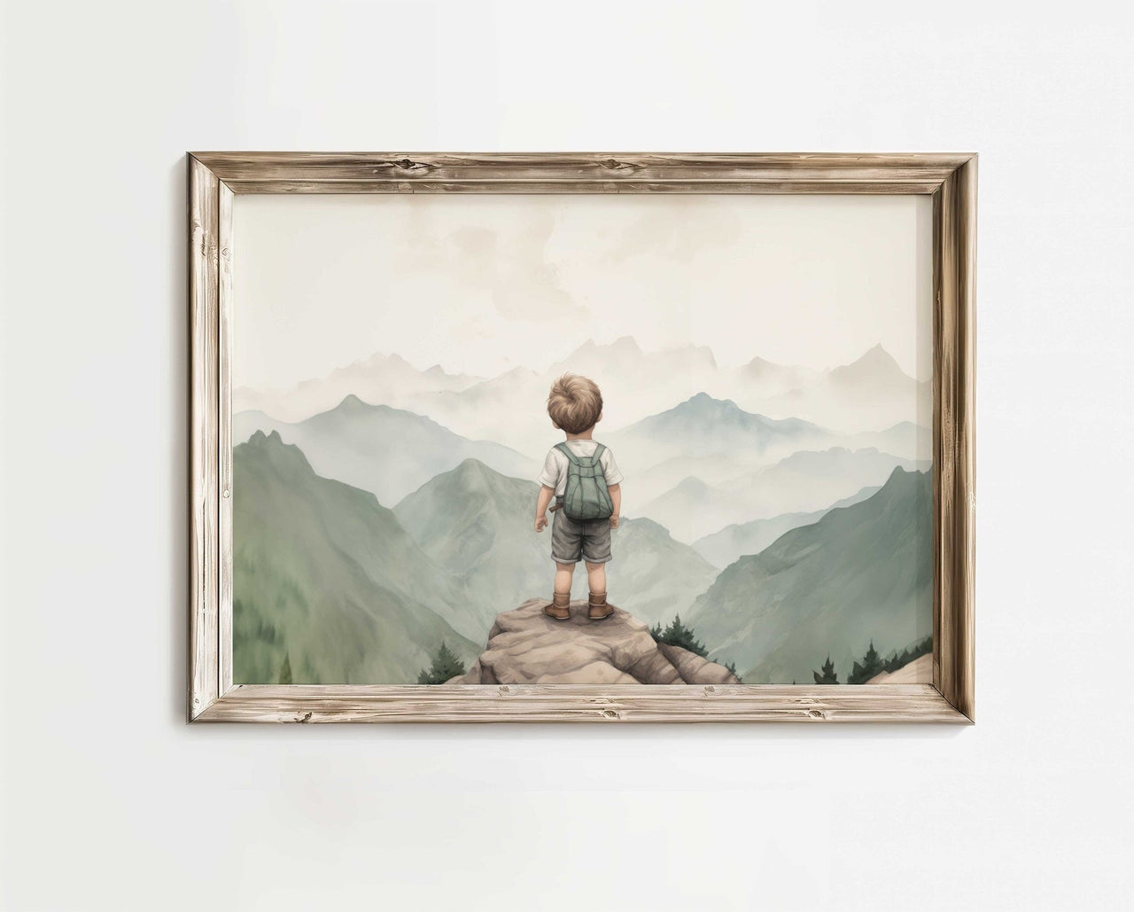 Little Backpack Adventurer Wall Art – Boys Room Adventure Print
