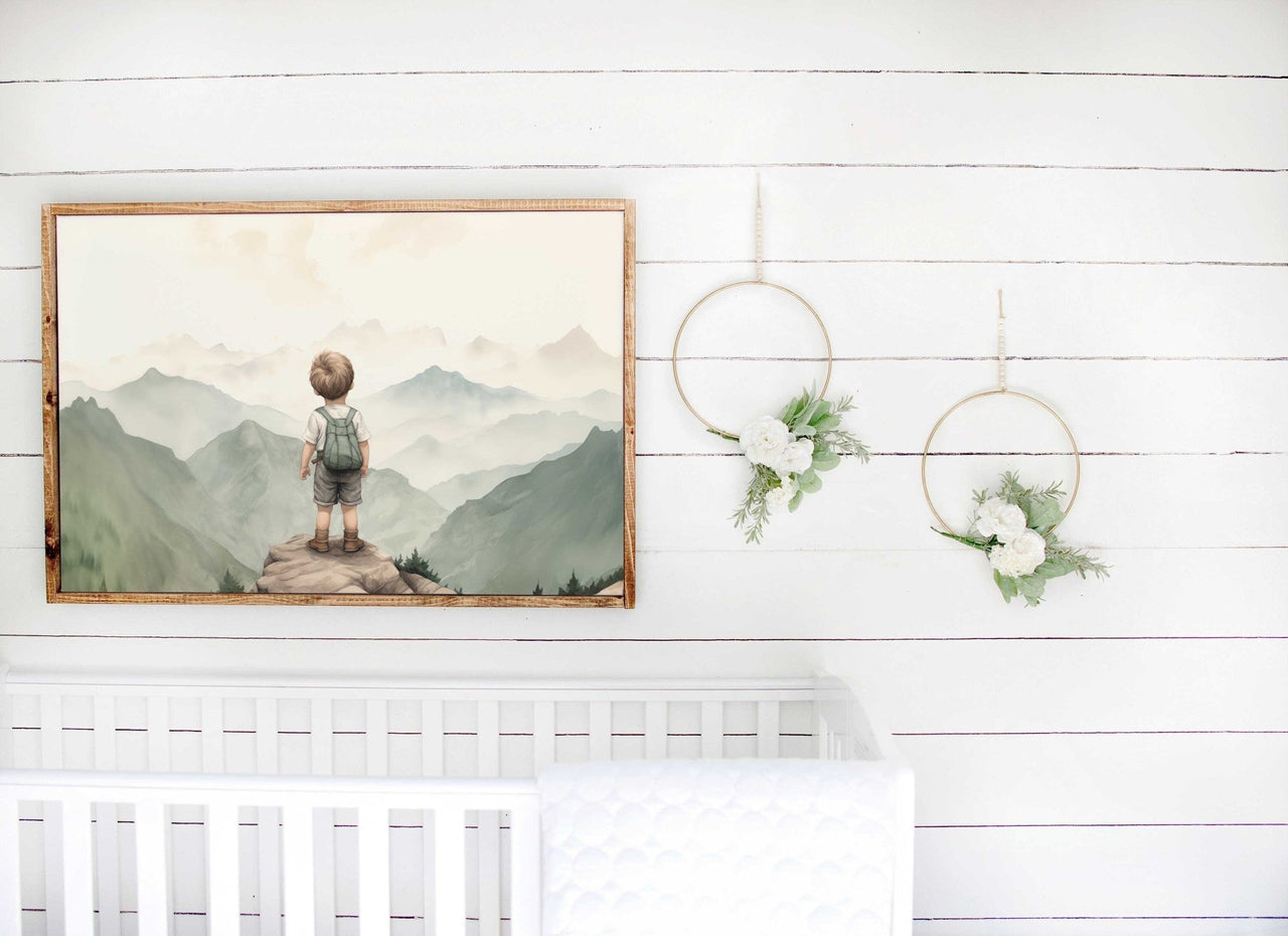Little Backpack Adventurer Wall Art – Boys Room Adventure Print