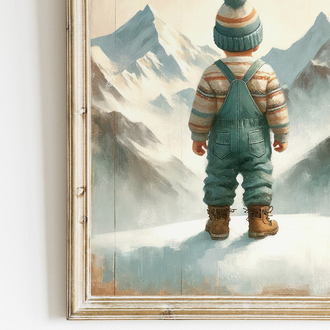 Snowy Mountain Wall Art – Adventure Boys Room Print