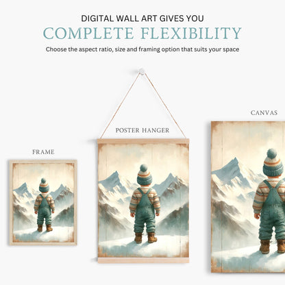 Adventure Toddler Decor, Vintage Boy's Nursery Art, Mountain Wall Decor - WildfieldPrints