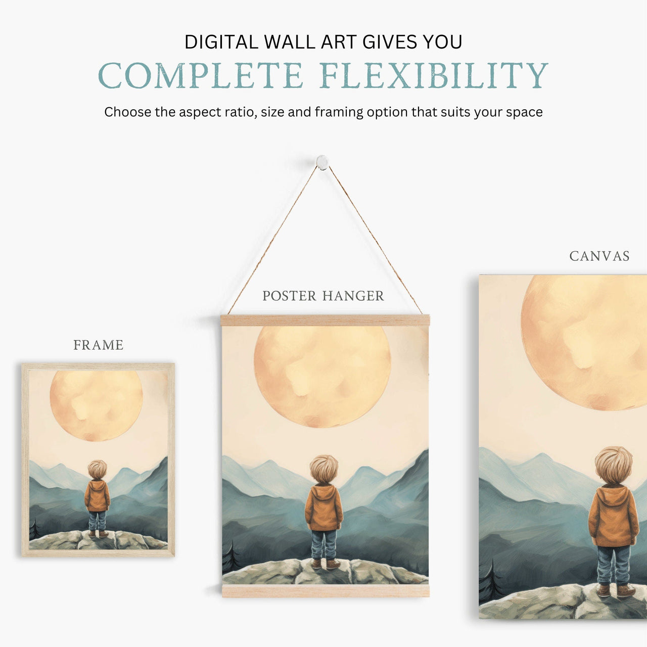 Young Explorer Wall Art – Adventure Boys Room Print • Set of 3