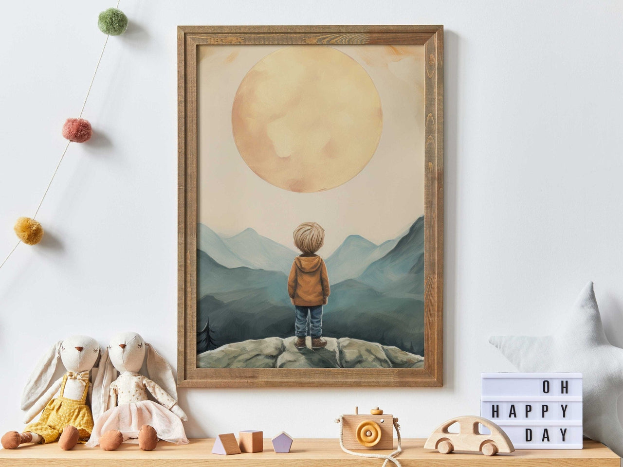 Sunset Adventure Wall Art – Vintage Boys Room Print