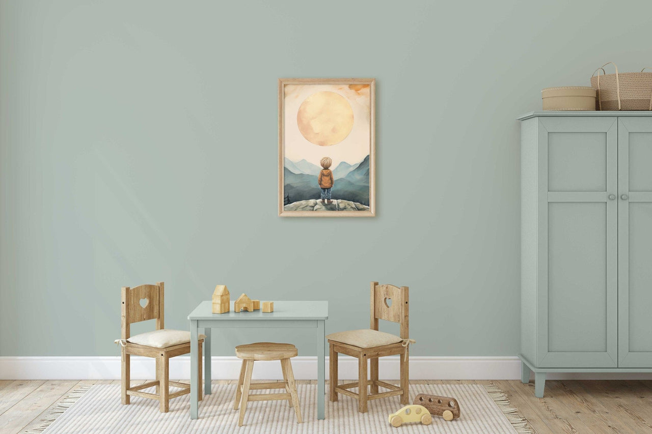 Sunset Adventure Wall Art – Vintage Boys Room Print
