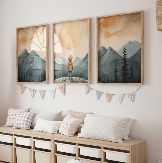 Adventure Toddler Decor, Vintage Nursery Wall Art, Boys Room Decor - WildfieldPrints