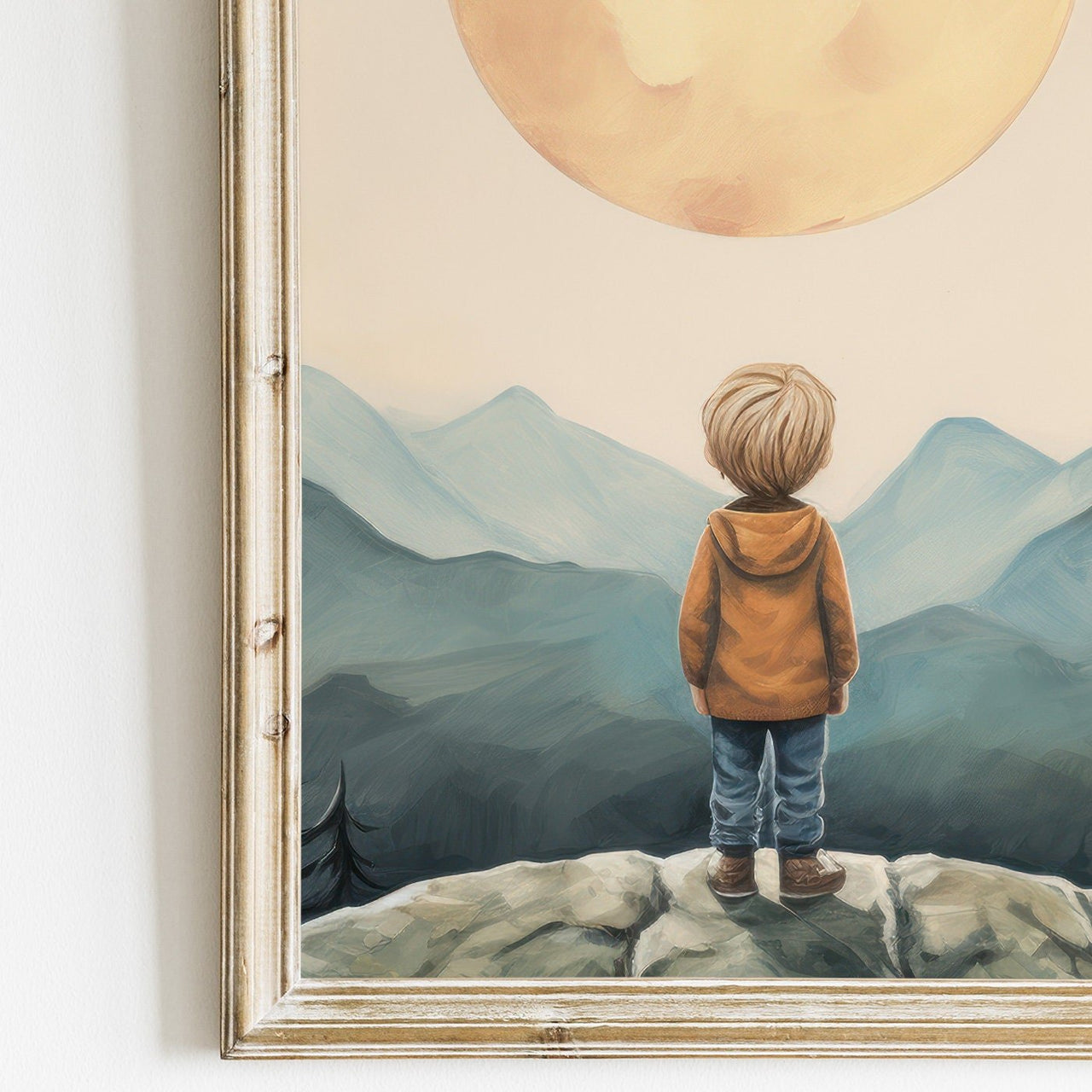 Sunset Adventure Wall Art – Vintage Boys Room Print