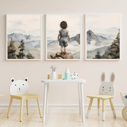 Adventure Toddler Decor, Vintage Nursery Wall Art, Camping & Hiking Theme - WildfieldPrints