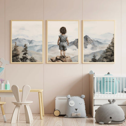 Adventure Toddler Decor, Vintage Nursery Wall Art, Camping & Hiking Theme - WildfieldPrints