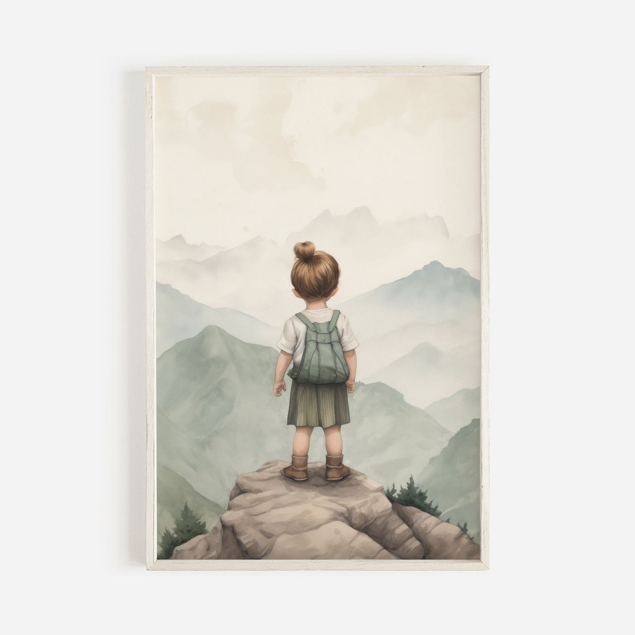 Brave Girl Mountain Print – Adventure Girls Room Wall Decor