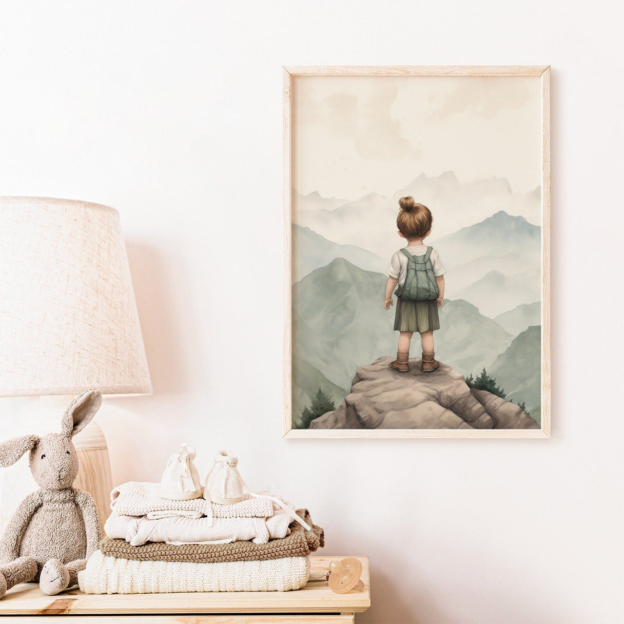 Brave Girl Mountain Print – Adventure Girls Room Wall Decor