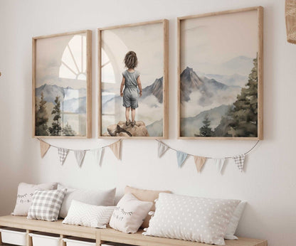 Adventure Toddler Decor, Vintage Nursery Wall Art, Camping & Hiking Theme - WildfieldPrints